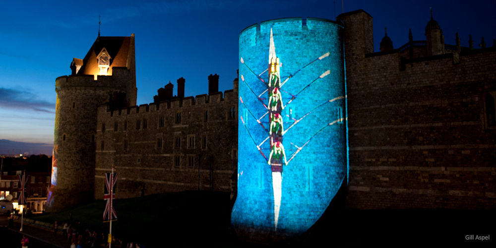 Rowing projections on Windsor Castle